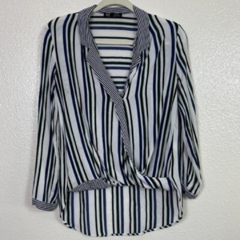 Zara TRF Collection Black and White Striped Button Down Shirt